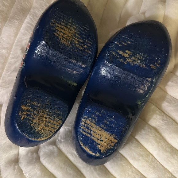 Wooden clogs shoes HOLLAND blue windmill flowers 29/30 kids 11.5 12 - Picture 8 of 9